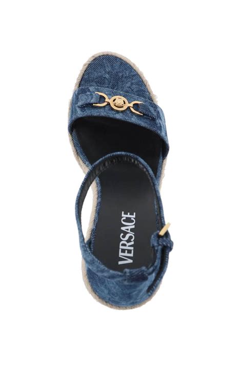 sandali versace barocco|versace barocco denim sandals.